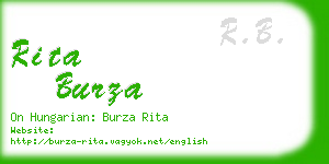 rita burza business card